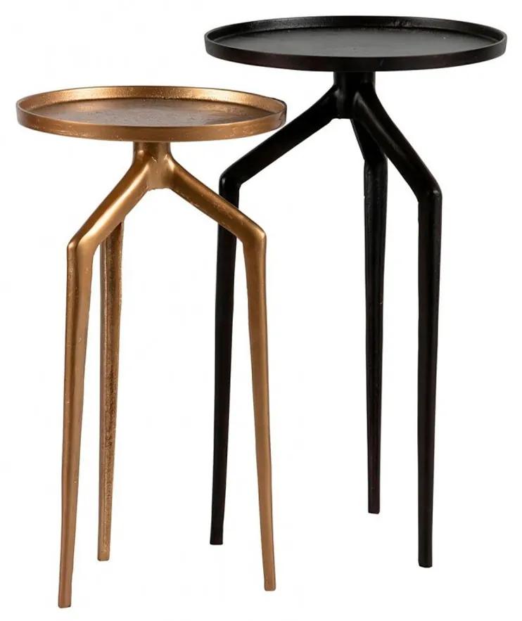 Sada 2 ks Kovový stolík Mosquito 59 × 35 × 35,55 × 30 × 30 cm
