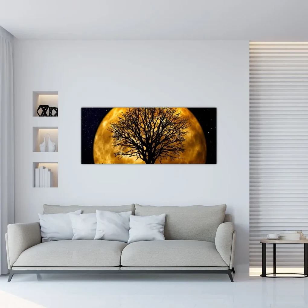 Obraz mesiace a siluet (120x50 cm)