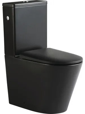 WC kombi Jungborn FLORIEL ONE 64 bez splachovacieho kruhu vč. WC dosky SWN321 (MATT BLACK)