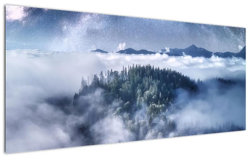 Obraz lesa v hmle (120x50 cm)