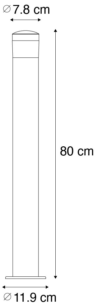 Moderné vonkajšie svietidlo čierne 80 cm IP44 vrátane LED - Roxy