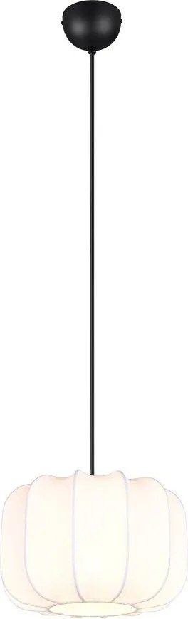 Biele kovové závesné svietidlo s textilným tienidlom ø 25 cm Madleine – Reality