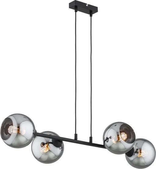 Brilagi - Závesný luster na lanku DIOR 4xE27/60W/230V čierna/dymová sivá