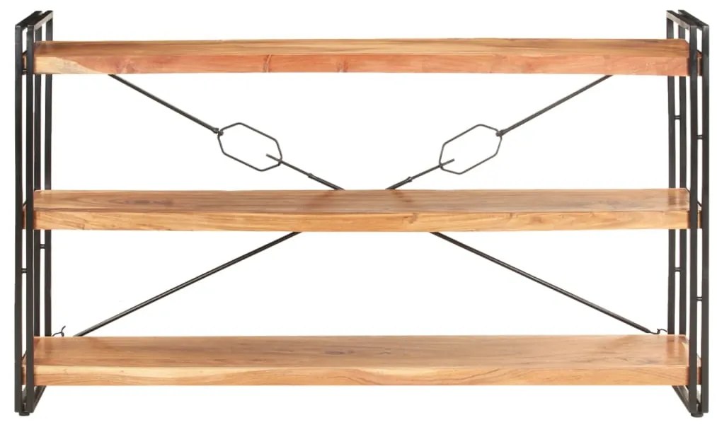 vidaXL Knižnica s 3 policami 140x30x80 cm akáciový masív