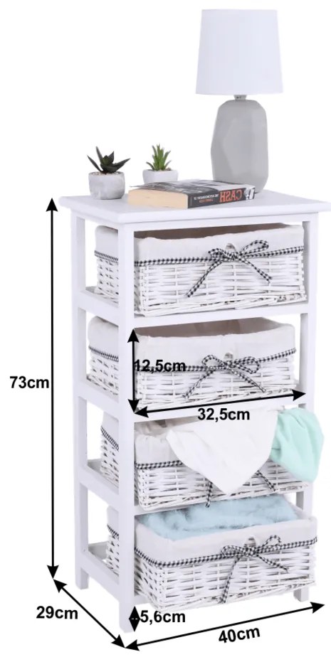 Tempo Kondela Komoda Ruby biela, 73 cm