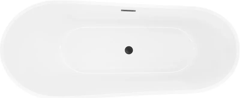 Mexen Dora, voľne stojaca vaňa 150 x 75 cm, biela, čierny prepad, 52071507500-70