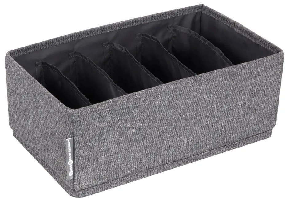 Sivý organizér do zásuvky s priehradkami Bigso Box of Sweden Drawer, 16,5 x 11 cm