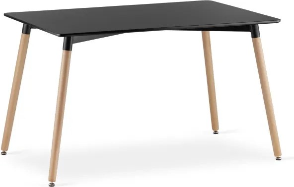 Jedálenský stôl ADRIA čierny / naturálny, so štyrmi stoličkami WAT čierne
