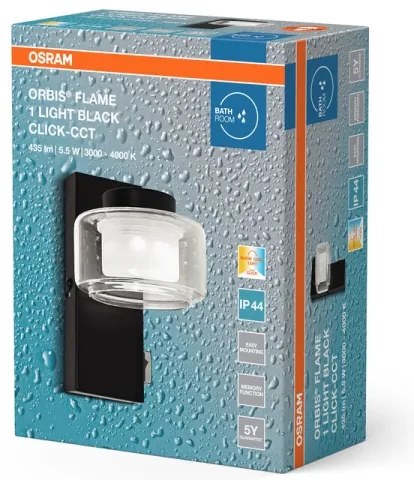 Osram - LED Kúpeľňové nástenné svietidlo ORBIS FLAME LED/5,5W/230V IP44 čierna
