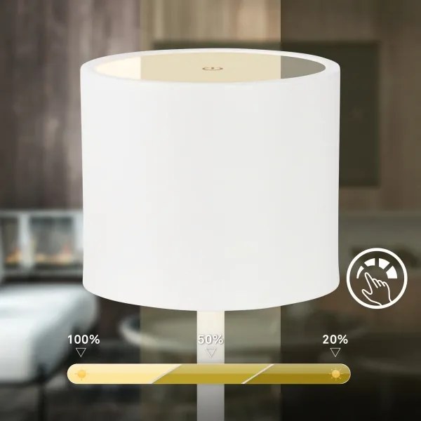 Briloner 7521016 - LED stmievateľná stolová lampa SIGO 2,5W/5V IP44 2600 mAh biela