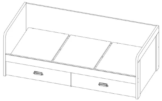 Jednolôžková posteľ 90 cm Danica (madura + dub wellington) (s roštom). Vlastná spoľahlivá doprava až k Vám domov. 1052858