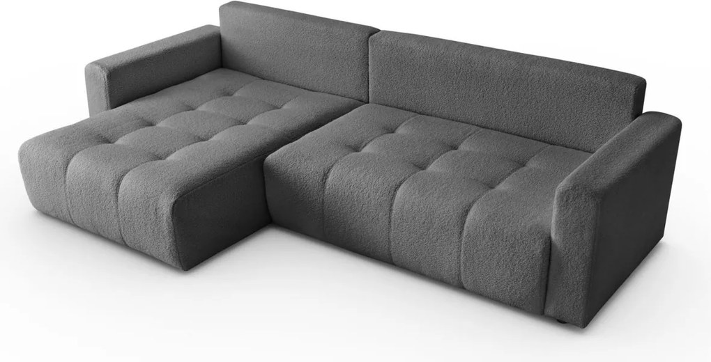 ROHOVÁ SEDAČKA SHARLOTTE 261 x 143 cm ŠEDÁ