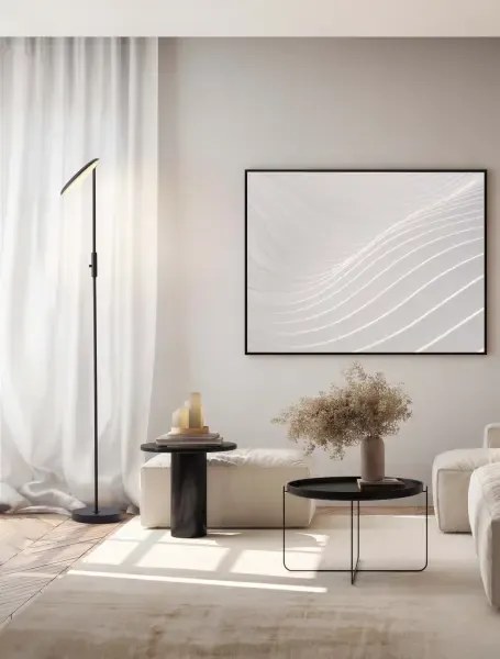LED stmievateľná čierna stojaca lampa Notos
