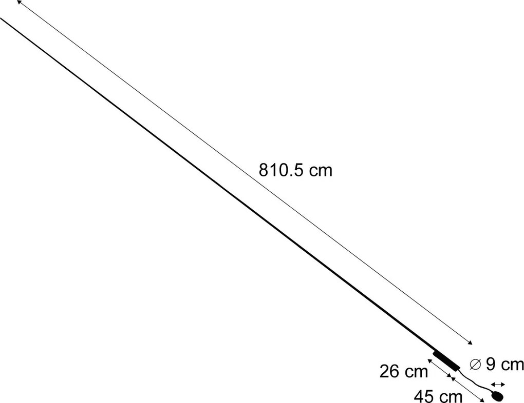 Moderný koľajnicový systém čierny 1-fázový 800 cm - Magnetic