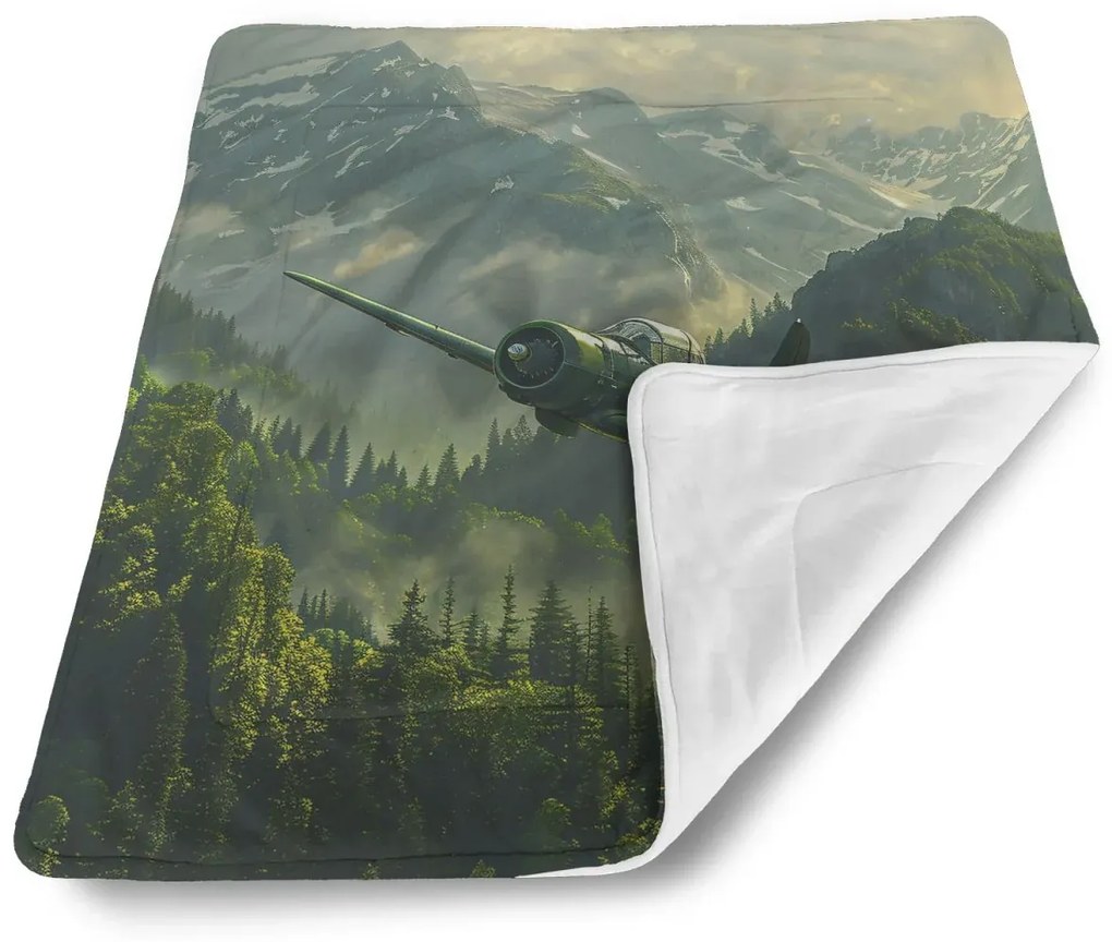 Sablio Deka pre bábätko Bojové lietadlo v horách - 80x100 cm