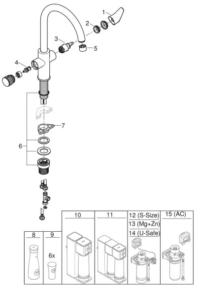 GROHE 30592000 - Drezová batéria BLUE PURE StartCurve 411 mm lesklý chróm