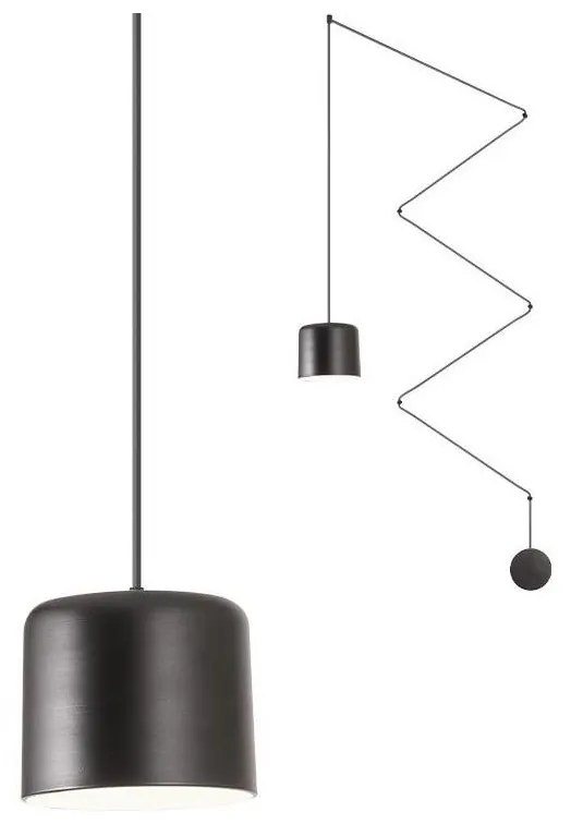 Redo 01-1822 - Luster na lanku DODO 1xE27/15W/230V pavúk čierna