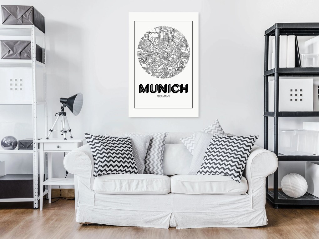 Artgeist Obraz - Retro Munich (1 Part) Vertical Veľkosť: 60x90, Verzia: Premium Print