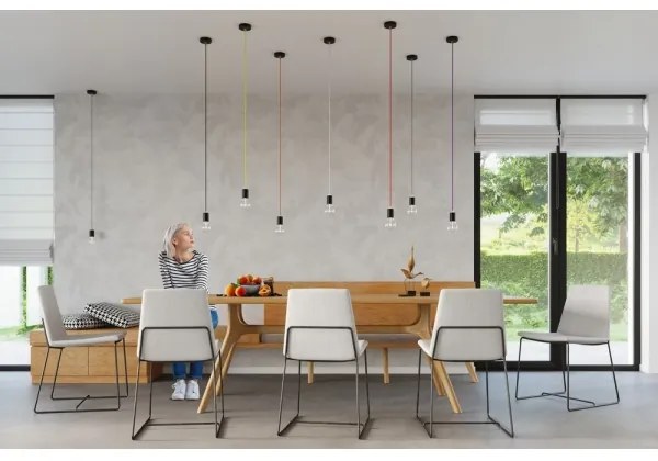 Luster na lanku EDISON 1xE27/60W/230V čierna