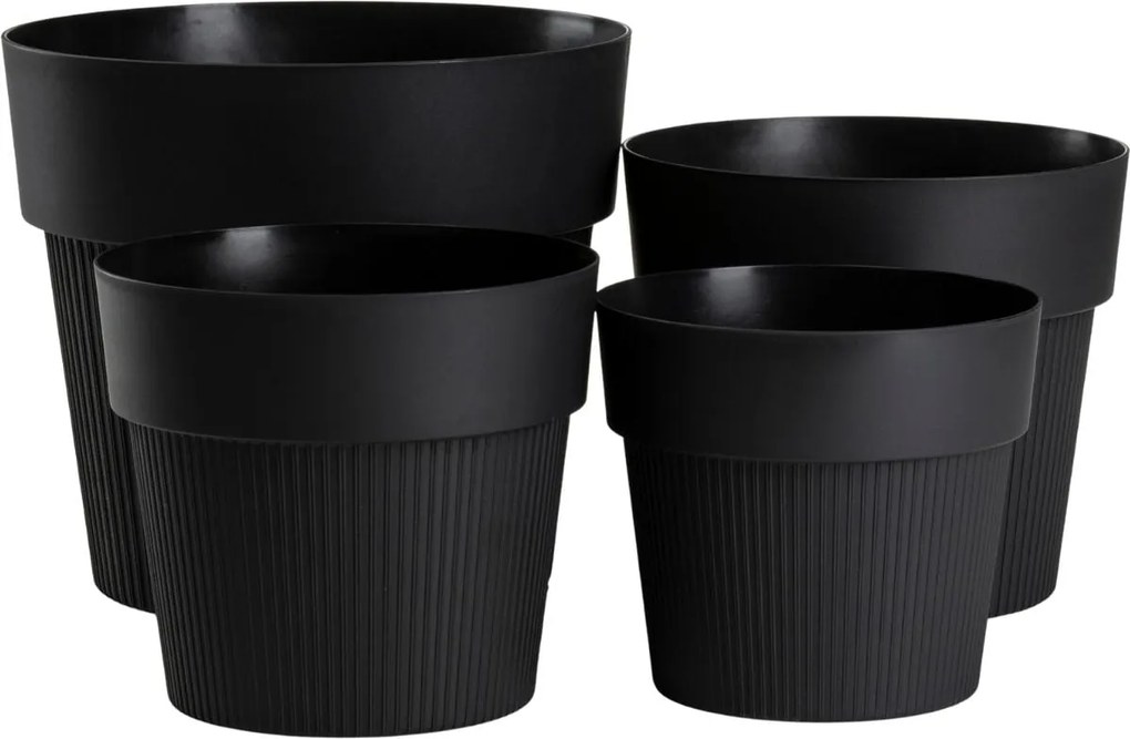 PLASTOVÝ KVETINÁČ SILVA LINE 13X11,5 CM ČIERNA