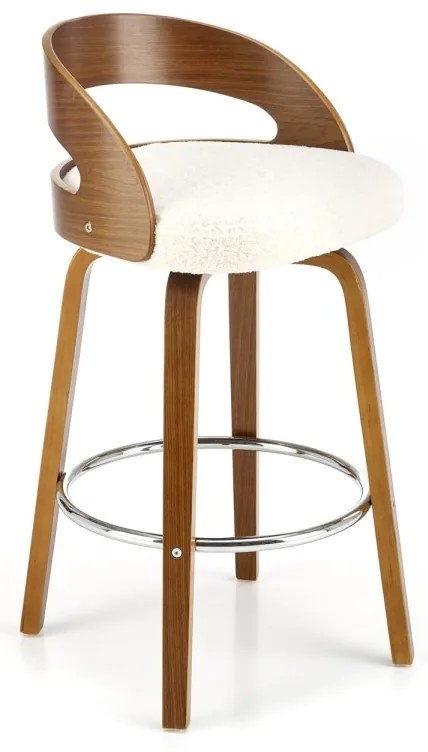 Barová stolička H110 boucle béžová/orech