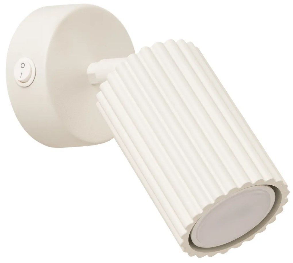 Bodové svietidlo Karbon, 1x béžové kovové tienidlo, (možnosť polohovania), vypínač