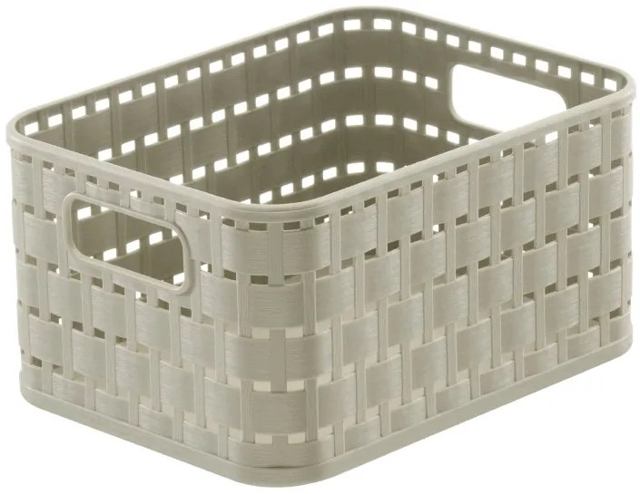 Rotho Plastový košík COUNTRY, rovný, béžový (2l - 18x14x10)