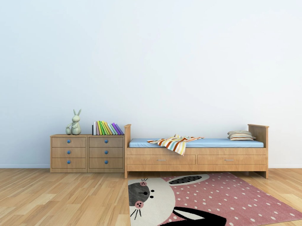 Vopi, Detský koberec Kiddo F0131 pink, 80x150, ružová, detská izba