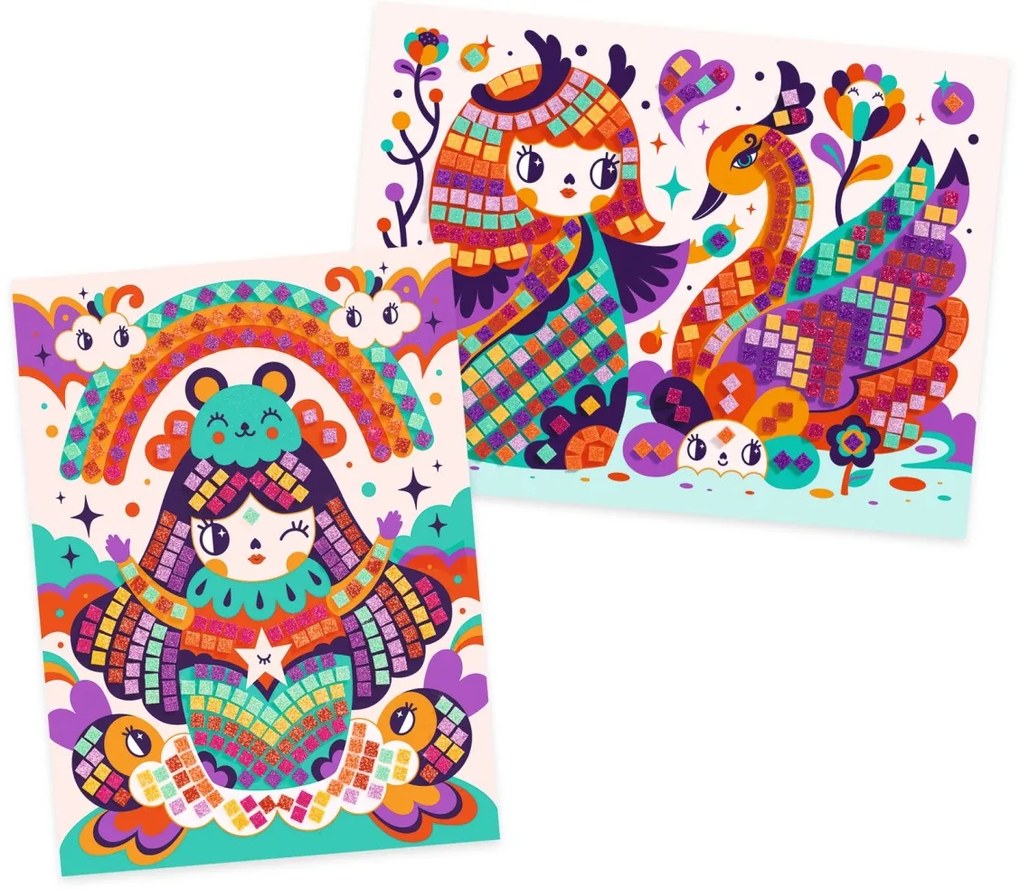 Kokeshi bábiky - mozaika