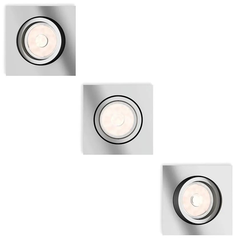 Philips Philips 50403/11/PN - SADA 3x Podhľadové svietidlo MYLIVING DONEGAL 1xGU10/5,5W/230V chróm P1946