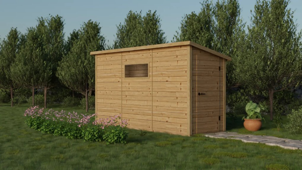 Drevený domček FLOX (1,49 × 3,95 m)