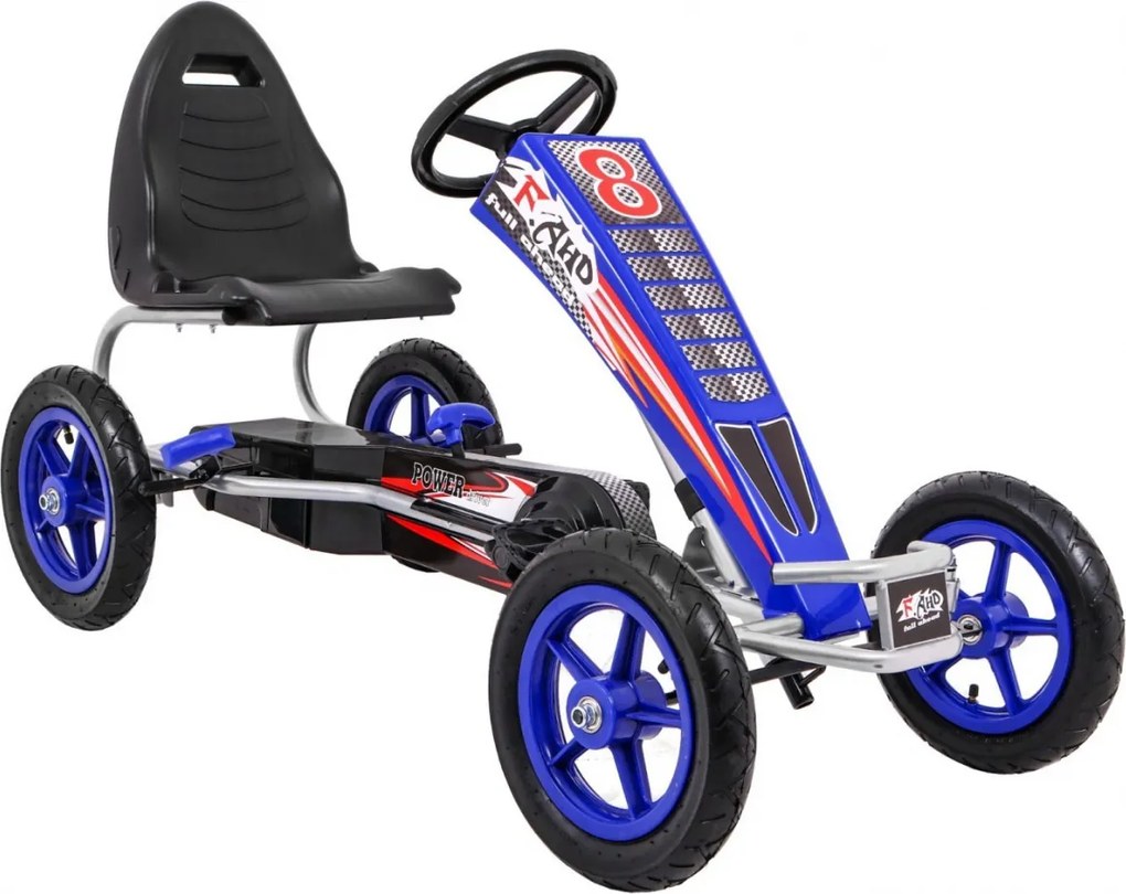 Ramiz Full Ahead AIR pedálová motokára pre deti 3+ Modrá + Nastavenie sedadla + Nafukovacie kolesá + Ručná brzda