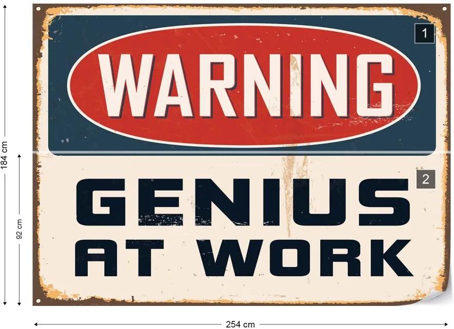 Fototapeta GLIX - Retro Sign "Genius" + lepidlo ZADARMO Papírová tapeta  - 254x184 cm