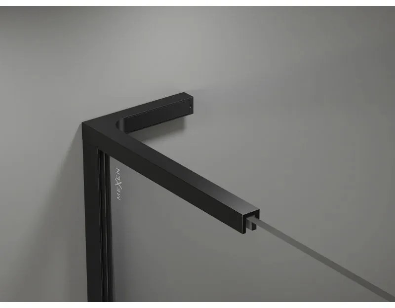 Mexen, Mexen Kioto-X L sprchová stena 50 x 200 cm, priehľadná 10 mm, čierna - 800-050-107-70-00-X