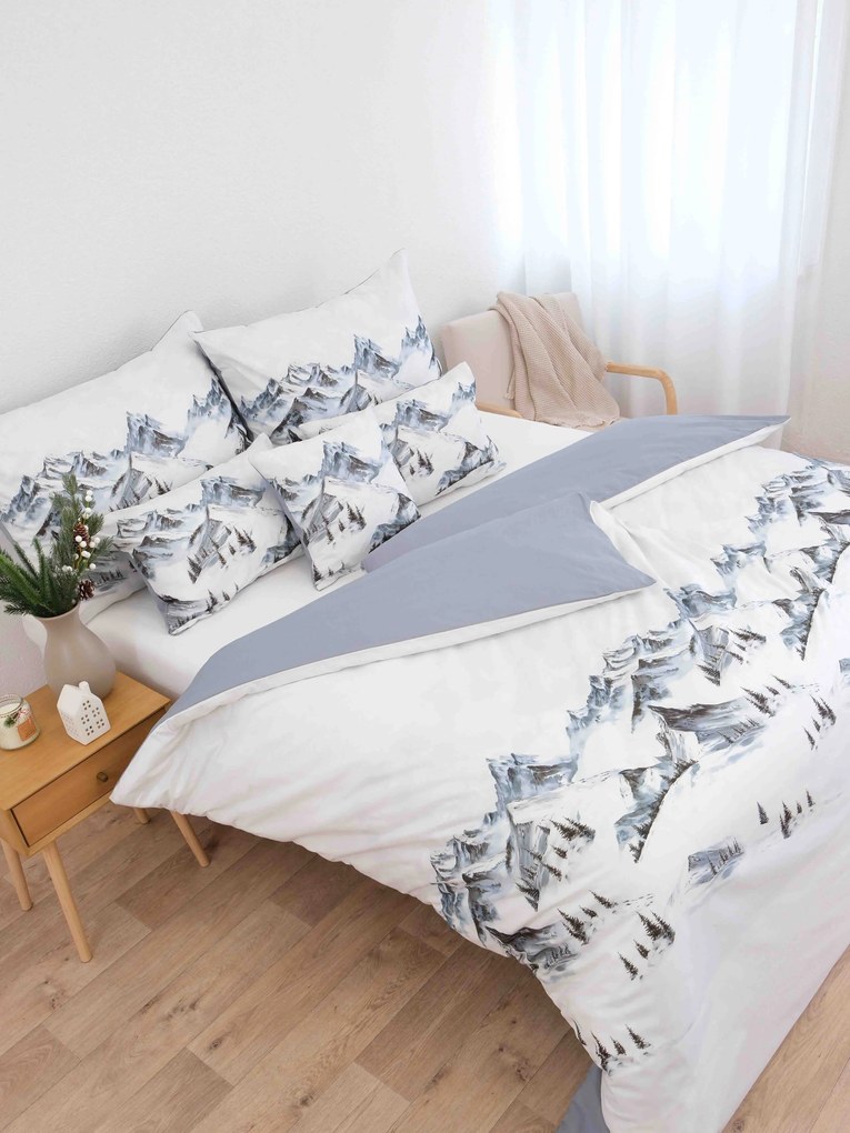 Vianočné bavlnené obliečky Renforcé - Hory