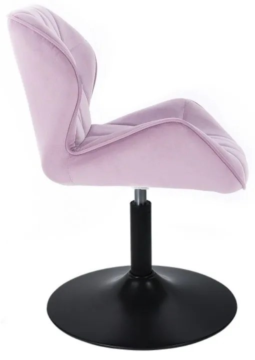 LuxuryForm DESIGN Stolička MILANO VELUR na čiernom tanieri - levanduľa