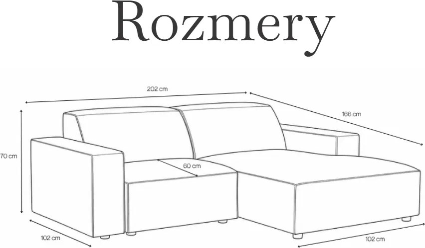 Rohová dizajnová sedačka PERLA