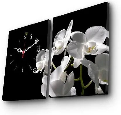 Dekoratívne nástenné hodiny Kvety, 64 × 40 cm