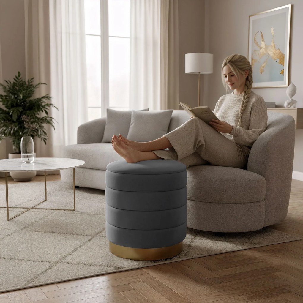 Taburet Luna grafitový