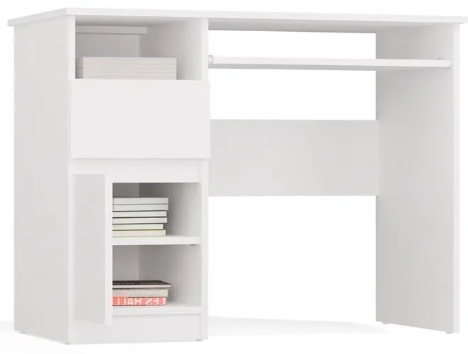 Písací stôl Porto 98 cm biely ľavý