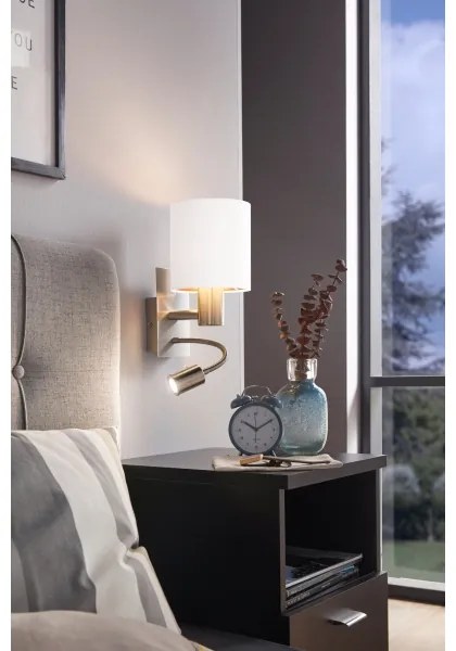 Eglo 96484 - LED Flexibilné svietidlo PASTERI 1xE27/40W+LED/3,8W biela