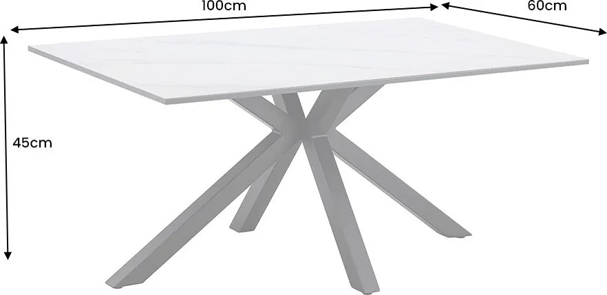Keramický konferenčný stolík Fabrico 100 cm biely