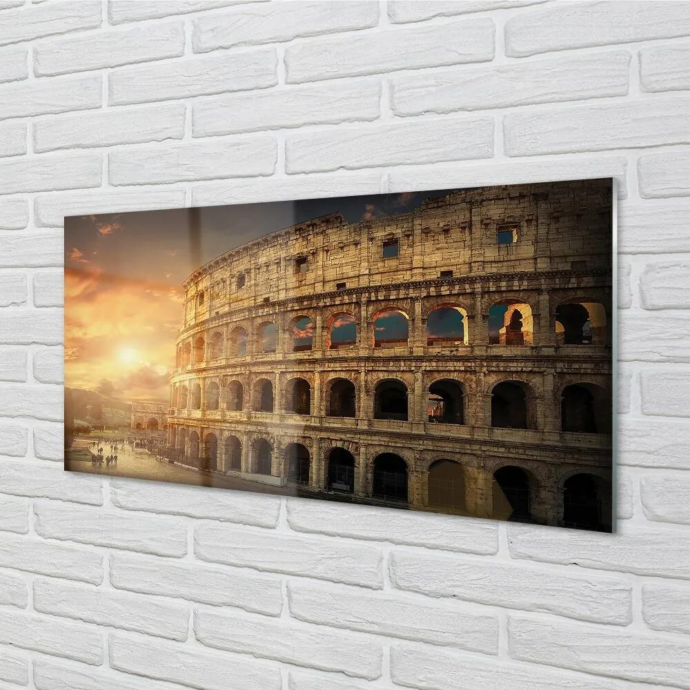 Sklenený obraz Rome Colosseum pri západe slnka 140x70 cm