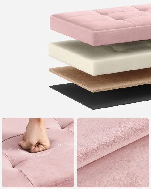 Taburet s úložným priestorom OTTOMAN 76x38 cm, ružový