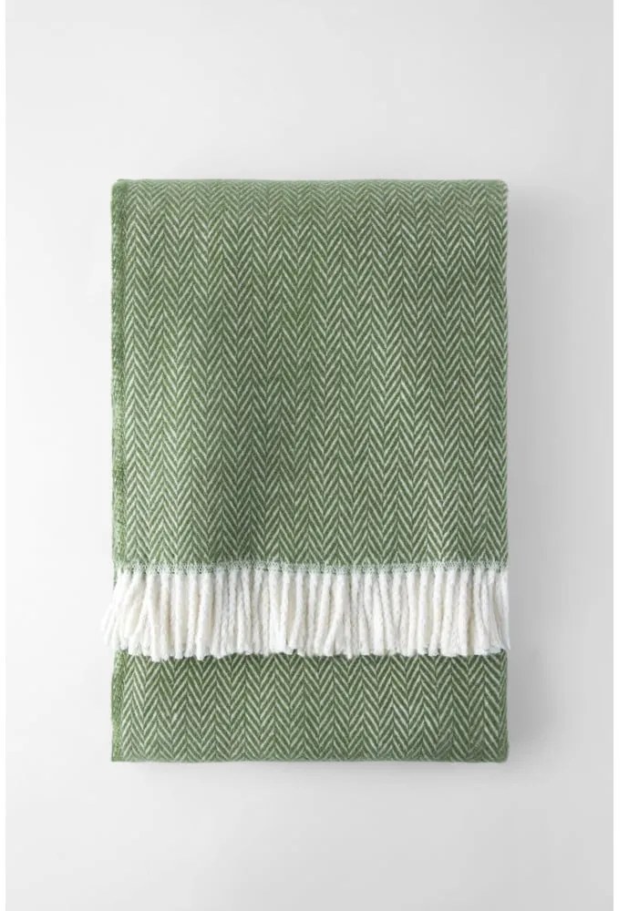 Zelený pléd s podielom bavlny Euromant Skyline, 140 x 180 cm