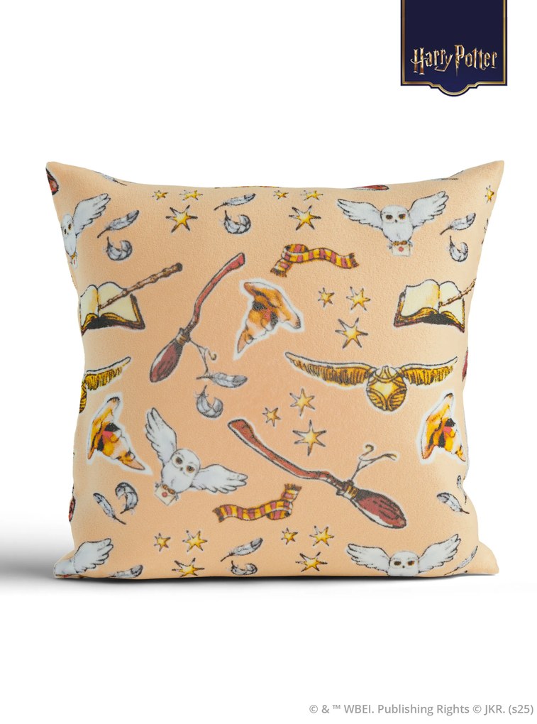 Obliečka na vankúš mikroplyš Harry Potter 40 × 40 cm - Marhuľová