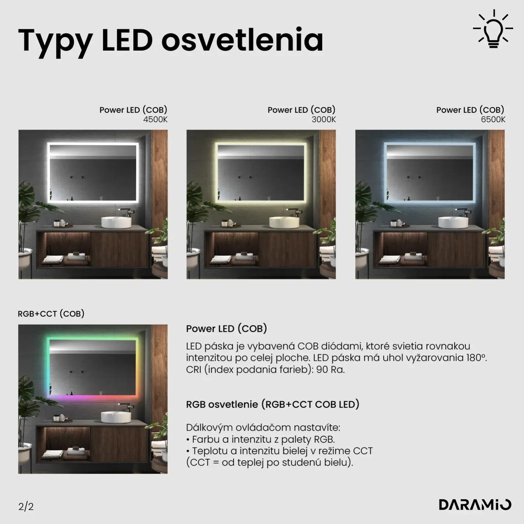 Zrkadlo s LED osvetlením F3