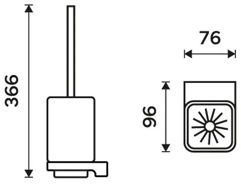 NIMCO MAC 29094CN-90 - Nástenná WC štetka MAYA matné sklo/matná čierna