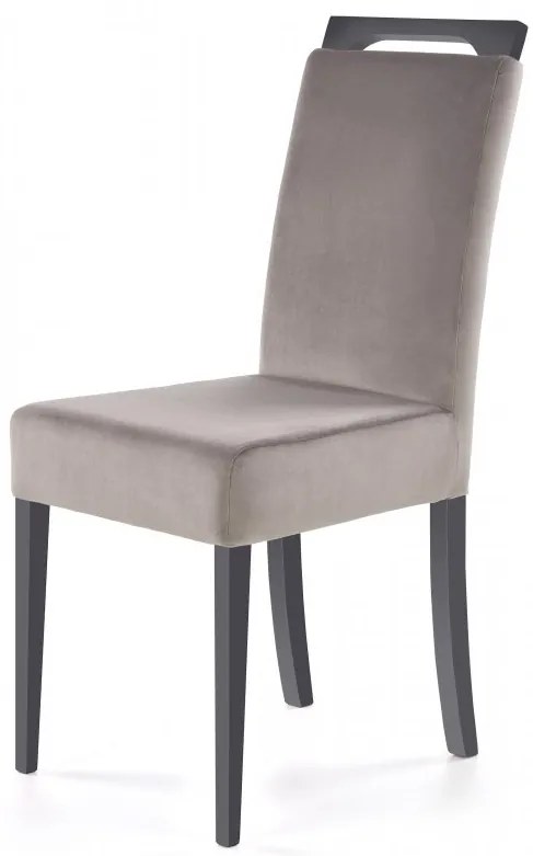 Jedálenská stolička CLARION – masív, látka, viac farieb dub medový / sivá