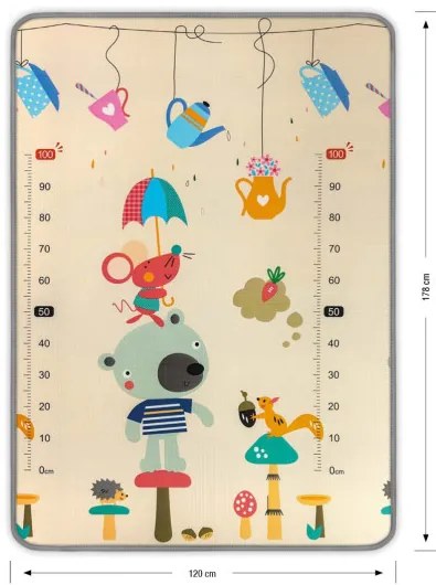 Rolovacia podložka pre deti Kinder 120x178 cm - medvedík a veľryby